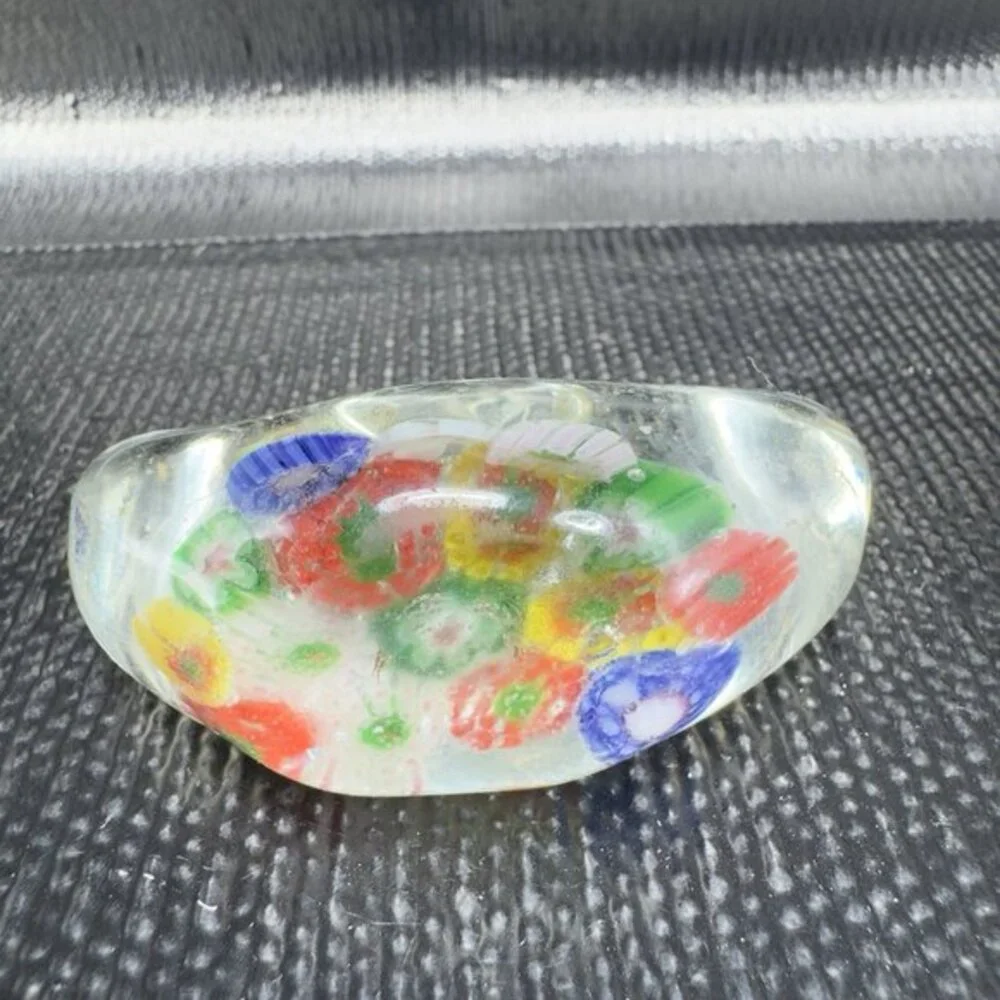Vintage Chinese Art‎ Glass Holder Brush Pen Holder Millefiori Glass Figurine VTG